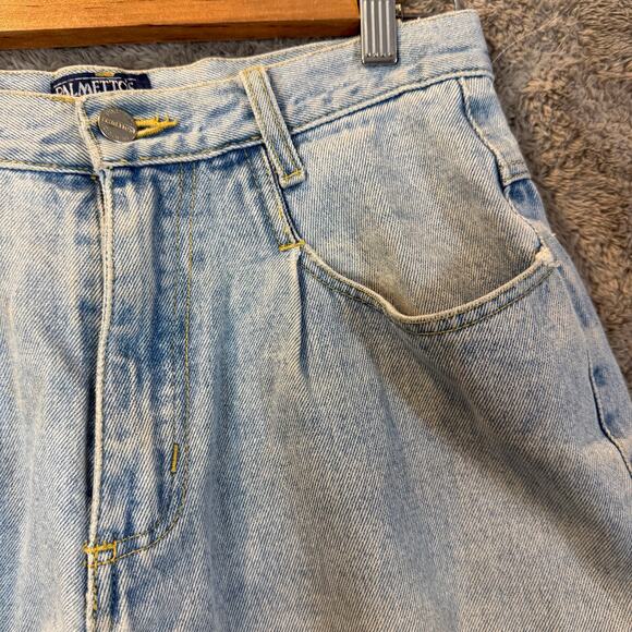 Vintage Palmetto' Jeans Wear Denim Shorts Pleated Raw Hem 11 - Picture 3 of 13